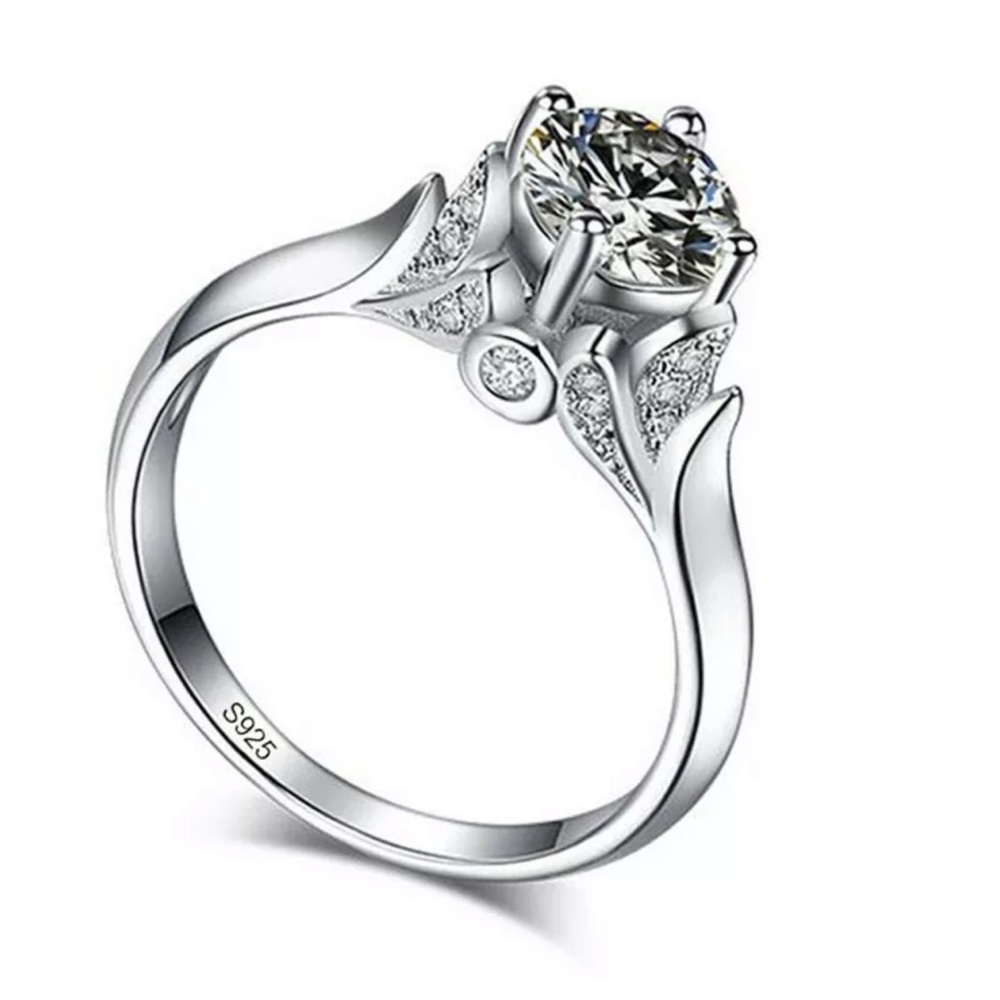 925 Silver Rings for Women White Sapphire Ring 💍 - Picture 3 of 5